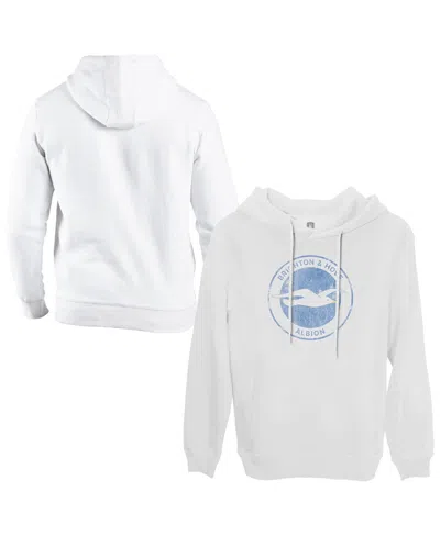 1863fc Men's White Brighton And Hove Albion Team Badge Fleece Pullover Hoodie