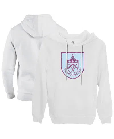 1863fc Men's White Burnley Color Badge Fleece Pullover Hoodie