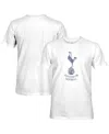 1863fc Men's White Tottenham Hotspur Mono Badge T-shirt In White