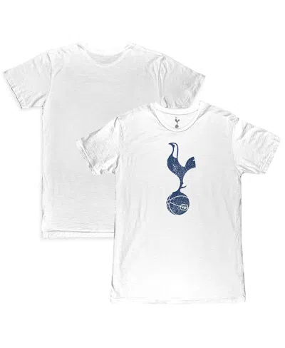 1863fc Men's White Tottenham Hotspur Mono Crest Slub T-shirt