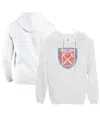 1863fc Men's White West Ham United Color Badge Fleece Pullover Hoodie In White
