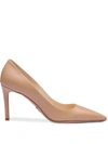 Prada Leather Pumps In Nude