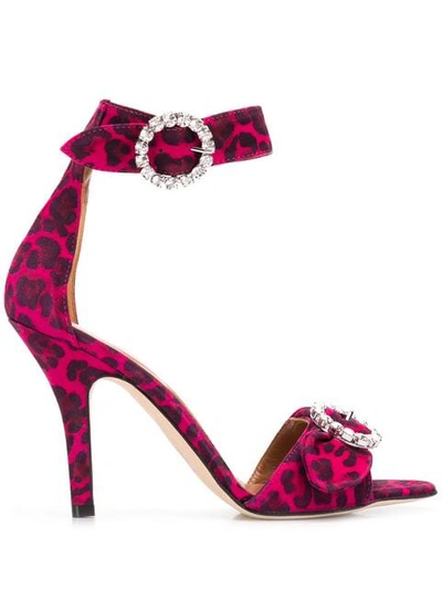 Paris Texas Leopard Print Sandals In Pink