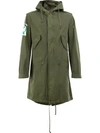 FAITH CONNEXION FAITH CONNEXION PRINTED PARKA COAT - GREEN