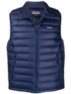 Patagonia Logo-patch Puffer Gilet In Blue