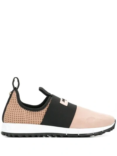 Jimmy Choo Oakland Suede And Mesh Sneakers In Ballet Pink