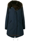 LISKA LISKA FUR LINED PARKA COAT - 蓝色