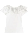 MARC JACOBS MARC JACOBS RUFFLED NECK BLOUSE - WHITE