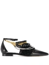 LOEWE LOEWE CHAIN AND BEAD SANDALS - BLACK