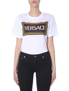 VERSACE 90S VINTAGE LOGO T-SHIRT WITH WHEELED PRINT,160361