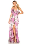 PATBO Orchid Print Wrap Maxi Dress,PBTO-WD7