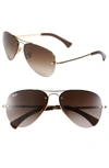Ray Ban Highstreet 59mm Semi Rimless Aviator Sunglasses - Gradient Brown In Gradient Brown
