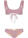 MADE BY DAWN PETAL FRILL TRIMMED BIKINI