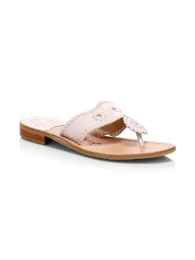 Jack Rogers Jacks Leather Thong Sandals In Pale Blush