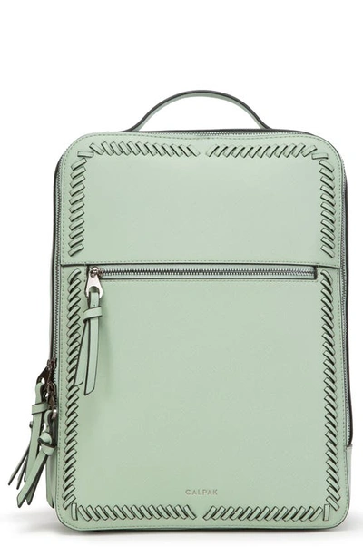 Calpak Kaya Faux Leather Laptop Backpack In Mint
