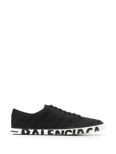 Balenciaga Match Logo Low-top Canvas Trainers In Black