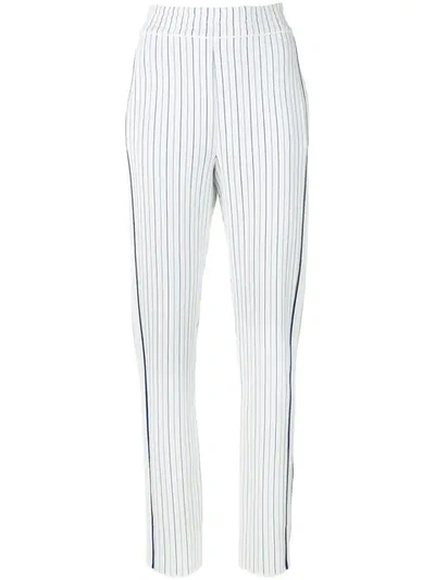 Stella Mccartney Compact Knit Pinstripe Track Trousers In Multicolor