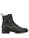 Jimmy Choo Cruz Studded Textured-leather Ankle Boots In Black