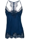 Gold Hawk Lace Trim Slip Top - Blue In Blue