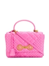 VERSACE VERSACE QUILTED ICON SHOULDER BAG - 粉色