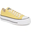 Converse Women's Chuck Taylor All Star Lift Low Top Casual Sneakers From Finish Line In Butter Yellow/ Black/ White