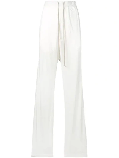 Rick Owens Drkshdw Drawstring Track Trousers In White