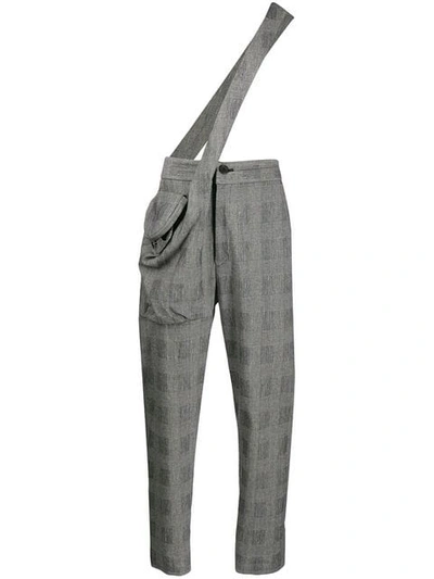Chalayan Checked Dungaree Trousers - 黑色 In Black