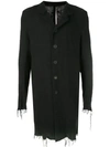 ARMY OF ME ARMY OF ME FRAYED SINGLE-BREASTED COAT - BLACK