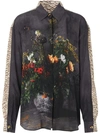BURBERRY Floral And Leopard Print Silk Shirt