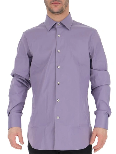 Prada Stretch Cotton Shirt In Purple