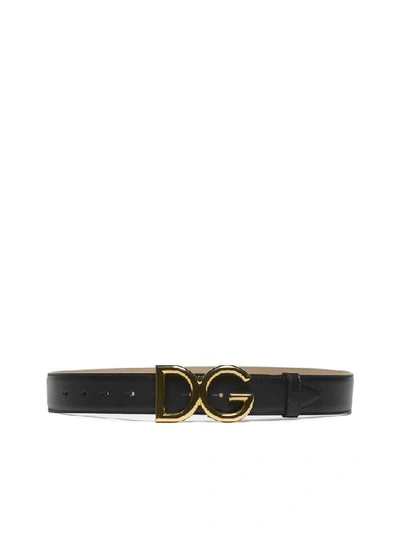 Dolce & Gabbana Dolce And Gabbana Black Small Logo Belt