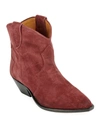 Isabel Marant Dewina Suede Pointed Booties In Maroon