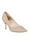 Sophia Webster Coco Embellished-heel Glitter Pumps In Champagne