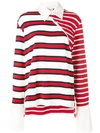 MONSE MONSE STRIPED OFF SHOULDER SHIRT - 白色