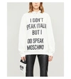 MOSCHINO Slogan-print cotton hoody