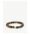 NIALAYA TIGERS EYE AND 18CT GOLD-PLATED BEAD BRACELET