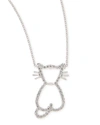 Roberto Coin Pave Diamond Cat Pendant Necklace In White Gold
