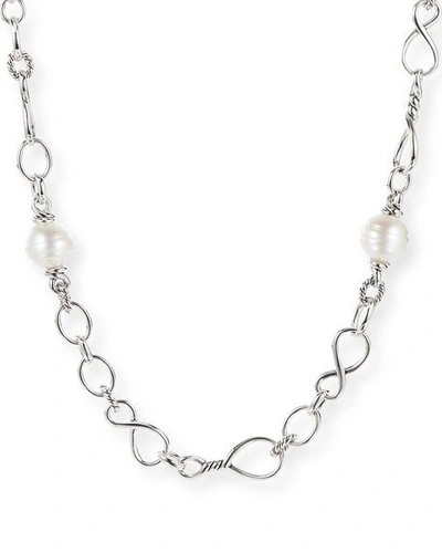 David Yurman Continuance Pearl Medium Chain Necklace, 36"l In Silver/ Pearl