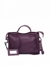 BALENCIAGA Blackout City purple leather handbag,443514/5014