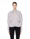 BALENCIAGA STRIPED BOW NECK BLOUSE,470949/9277