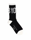 YOHJI YAMAMOTO BLACK & WHITE LOGO COTTON SOCKS,NK-M01-951-4