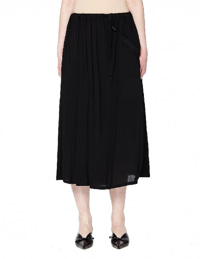 Y's Rayon Suspender Skirt In Black