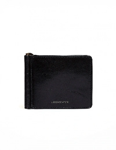 Ugo Cacciatori Black Leather Clip Wallet