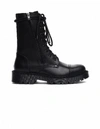 VETEMENTS VETEMENTS BLACK LEATHER ARMY BOOTS,USS19VET182005-100/BLK