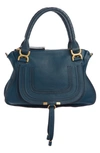 Chloé 'medium Marcie' Leather Satchel - Blue In Navy Ink