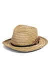 BRIXTON CROSBY II RAFFIA FEDORA - BROWN,00925 TAN