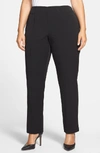 Vince Camuto Women's Plus Size Front-seam Straight-leg Pants In Rich Black