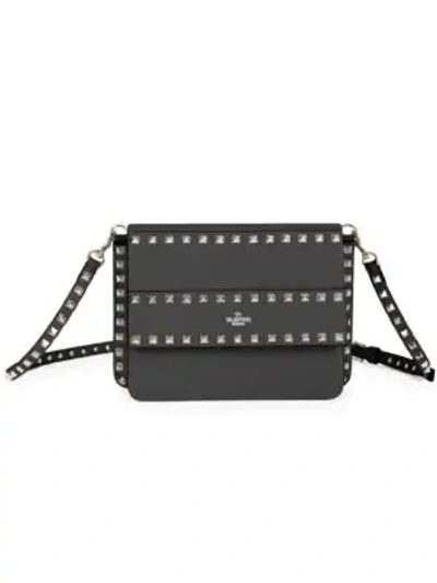 Valentino Garavani Women's Small Rockstud Leather Shoulder Bag In Black