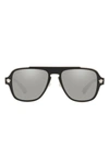 VERSACE 56MM MIRRORED AVIATOR SUNGLASSES,VE219956-Z