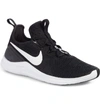 Nike Free Flyknit Colorblock Trainer Sneakers In Black/ White